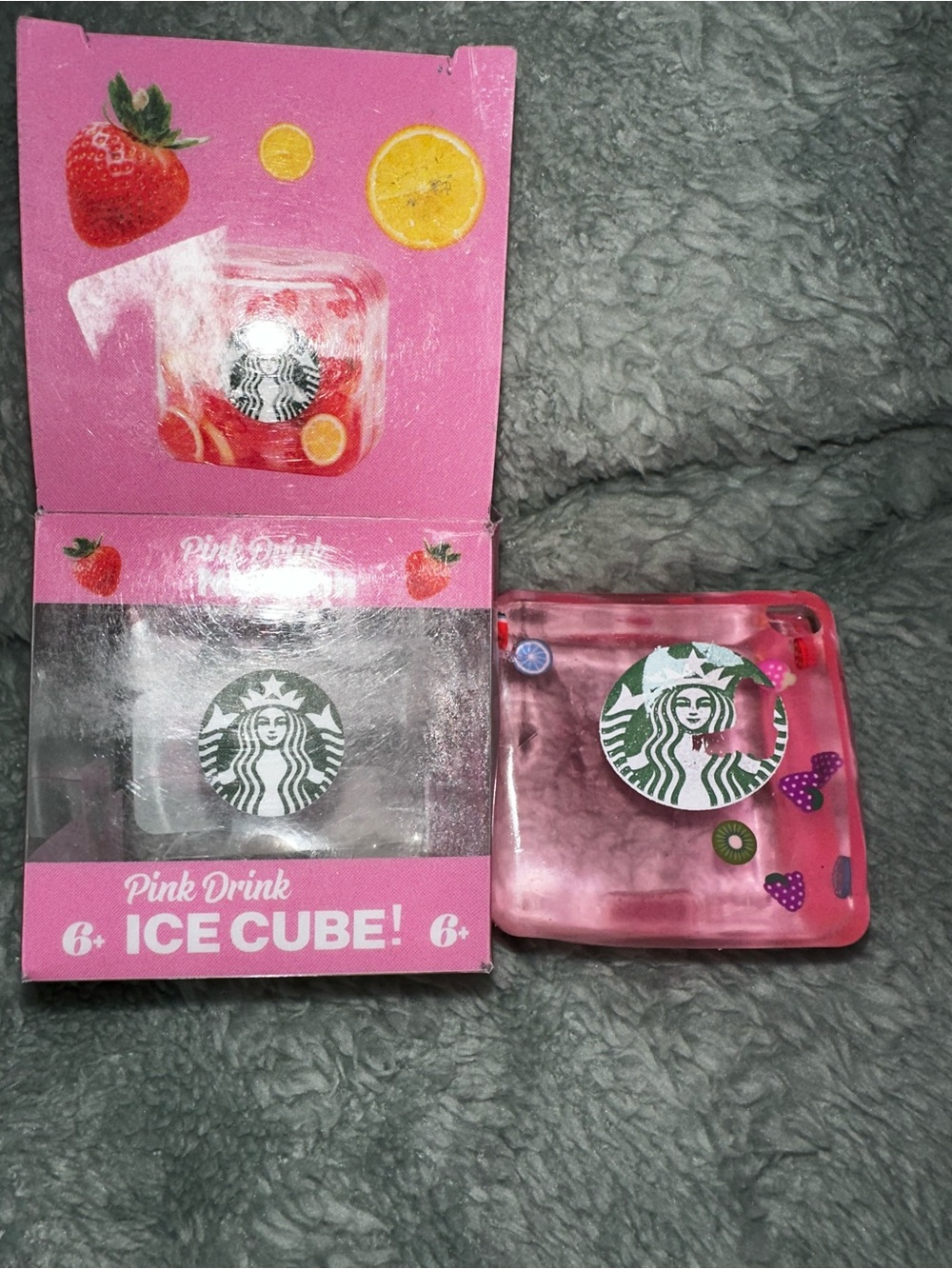 Starbucks inspired Pink Ice Cube squishy